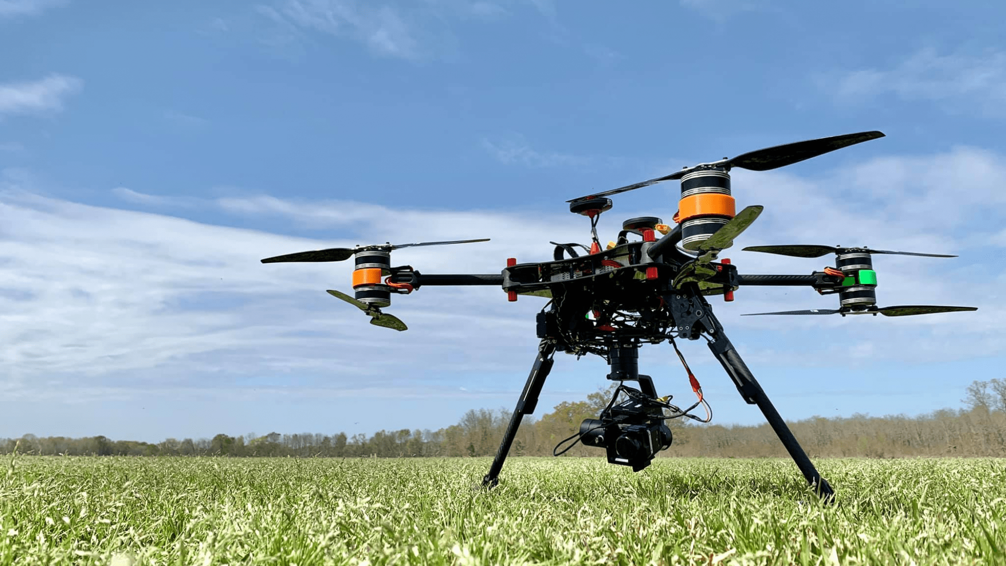 large drone on field