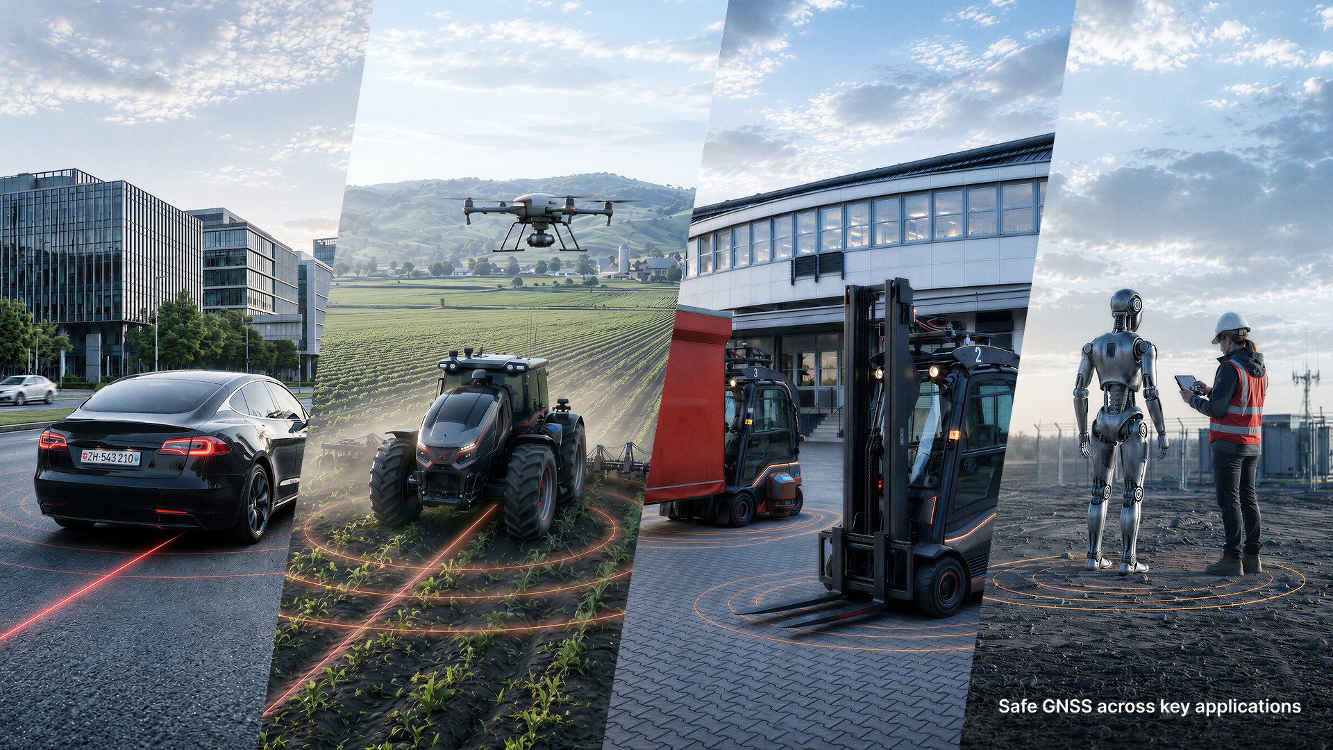 Safe GNSS positioning technology enabling safe and reliable localization for ADAS and automated driving, autonomous agriculture, industrial automation and robotics applications.