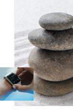 smartwatch / pile of stones