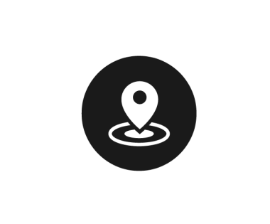 Black and white pinpoint icon