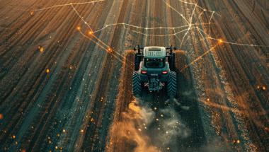 Autonomous tractor in a field using functional safe GNSS positioning to support safe and precise agricultural automation under EU Machinery Regulation requirements