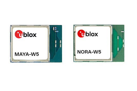 u-blox MAYA-W5 and NORA-W5 Wi-Fi 6 modules for secure, reliable IoT connectivity