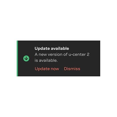 u-center 2 an update is available