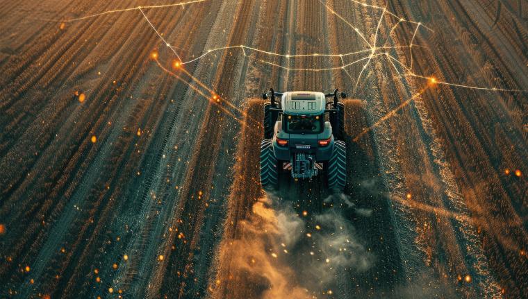 Autonomous tractor in a field using functional safe GNSS positioning to support safe and precise agricultural automation under EU Machinery Regulation requirements